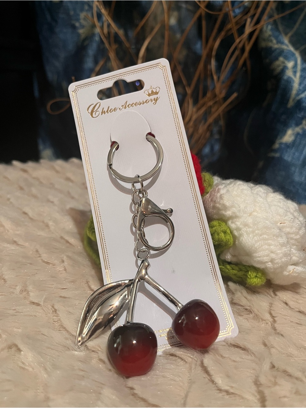 nwt Cherry Keychain Charm